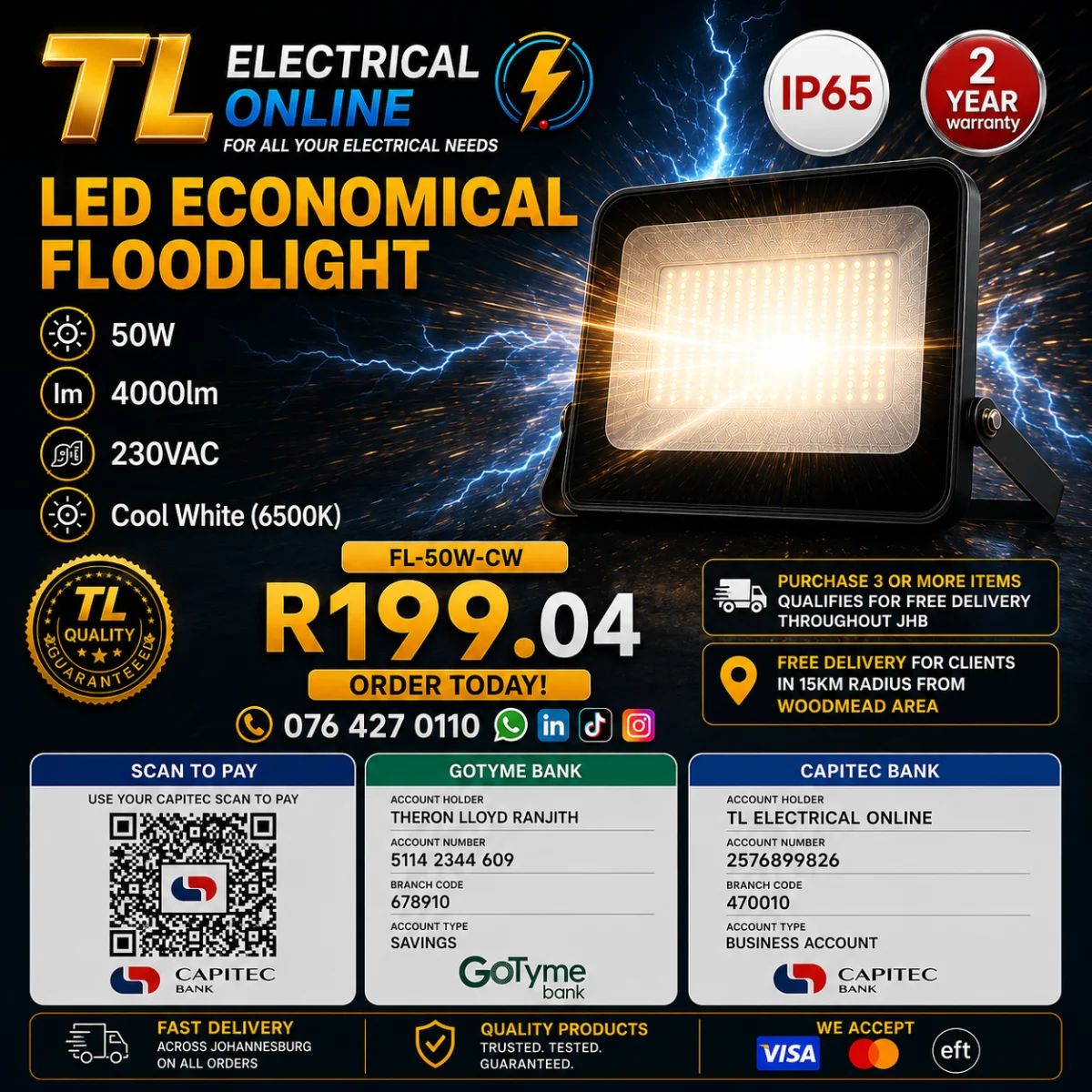 LED floodlight 50W